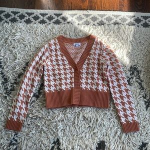 Anthropologie cropped houndstooth sweater